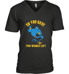 Disney Aladdin Genie So You Have Two Wishes Left Portrait Men's V-Neck T-Shirt