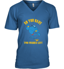 Disney Aladdin Genie So You Have Two Wishes Left Portrait Men's V-Neck T-Shirt Men's V-Neck T-Shirt - HorseTee