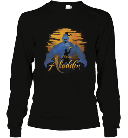 Disney Aladdin Live Action Genie Aladdin Sunset Silhouette Long Sleeve T-Shirt Long Sleeve T-Shirt / Black / S Long Sleeve T-Shirt - HorseTee