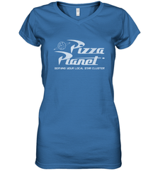 Disney Pixar Toy Story Pizza Planet Distressed Logo Women's V-Neck T-Shirt Women's V-Neck T-Shirt - HorseTee