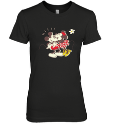 Disney Vintage Mickey Minnie Mouse Kiss  Funny Mickey Mouse Women's Premium T-Shirt