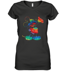 Disney Tie Dye Mickey Mouse Women's V-Neck T-Shirt Women's V-Neck T-Shirt - HorseTee