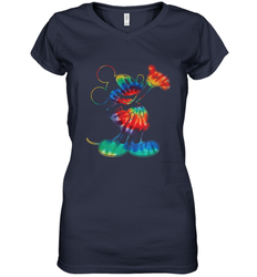 Disney Tie Dye Mickey Mouse Women's V-Neck T-Shirt