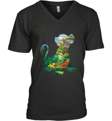 Disney Lion King Simba Silhouette Graphic Men's V-Neck T-Shirt Men's V-Neck T-Shirt - HorseTee