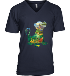 Disney Lion King Simba Silhouette Graphic Men's V-Neck T-Shirt
