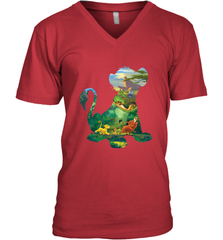Disney Lion King Simba Silhouette Graphic Men's V-Neck T-Shirt Men's V-Neck T-Shirt - HorseTee