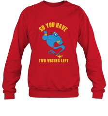 Disney Aladdin Genie So You Have Two Wishes Left Portrait Crewneck Sweatshirt Crewneck Sweatshirt - HorseTee