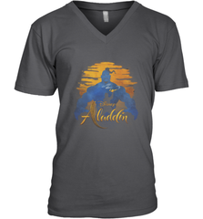 Disney Aladdin Live Action Genie Aladdin Sunset Silhouette Men's V-Neck T-Shirt Men's V-Neck T-Shirt - HorseTee