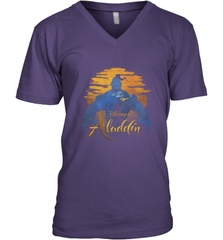 Disney Aladdin Live Action Genie Aladdin Sunset Silhouette Men's V-Neck T-Shirt Men's V-Neck T-Shirt - HorseTee