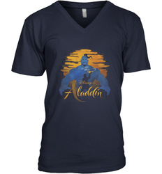 Disney Aladdin Live Action Genie Aladdin Sunset Silhouette Men's V-Neck T-Shirt