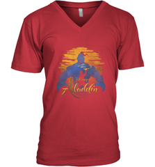 Disney Aladdin Live Action Genie Aladdin Sunset Silhouette Men's V-Neck T-Shirt Men's V-Neck T-Shirt - HorseTee