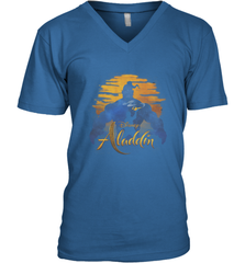 Disney Aladdin Live Action Genie Aladdin Sunset Silhouette Men's V-Neck T-Shirt Men's V-Neck T-Shirt - HorseTee