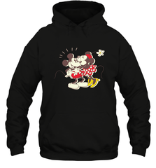 Disney Vintage Mickey Minnie Mouse Kiss  Funny Mickey Mouse Hooded Sweatshirt Hooded Sweatshirt - HorseTee