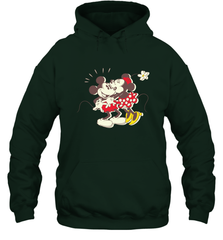 Disney Vintage Mickey Minnie Mouse Kiss  Funny Mickey Mouse Hooded Sweatshirt Hooded Sweatshirt - HorseTee