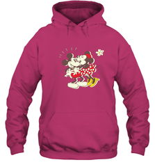 Disney Vintage Mickey Minnie Mouse Kiss  Funny Mickey Mouse Hooded Sweatshirt Hooded Sweatshirt - HorseTee