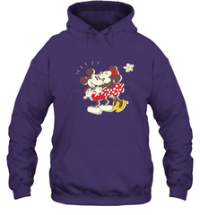Disney Vintage Mickey Minnie Mouse Kiss  Funny Mickey Mouse Hooded Sweatshirt Hooded Sweatshirt - HorseTee