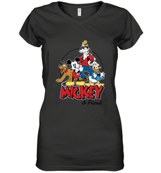 Disney Mickey Mouse and Friends Women's V-Neck T-Shirt