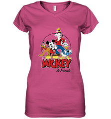 Disney Mickey Mouse and Friends Women's V-Neck T-Shirt Women's V-Neck T-Shirt - HorseTee