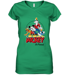 Disney Mickey Mouse and Friends Women's V-Neck T-Shirt Women's V-Neck T-Shirt - HorseTee