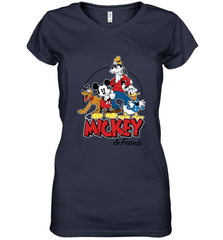Disney Mickey Mouse and Friends Women's V-Neck T-Shirt Women's V-Neck T-Shirt - HorseTee