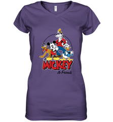 Disney Mickey Mouse and Friends Women's V-Neck T-Shirt Women's V-Neck T-Shirt - HorseTee