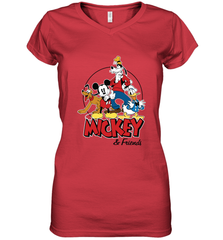 Disney Mickey Mouse and Friends Women's V-Neck T-Shirt Women's V-Neck T-Shirt - HorseTee