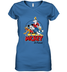 Disney Mickey Mouse and Friends Women's V-Neck T-Shirt Women's V-Neck T-Shirt - HorseTee