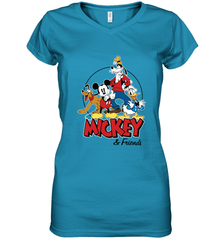 Disney Mickey Mouse and Friends Women's V-Neck T-Shirt Women's V-Neck T-Shirt - HorseTee