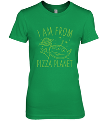 Disney Pixar Toy Story Neon Green Alien Pizza Planet I Am From Pizza Planet Women's Premium T-Shirt