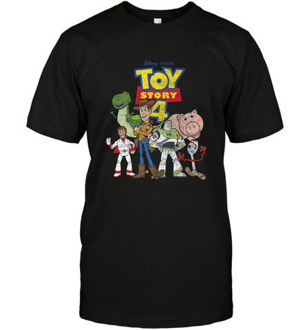 Disney Pixar Toy Story 4 Main Cast Movie Logo Poster Men's T-Shirt Men's T-Shirt / Black / S Men's T-Shirt - HorseTee