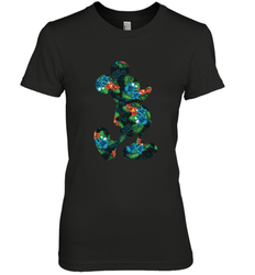 Disney Mickey Mouse Floral Silhouette Women's Premium T-Shirt