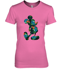 Disney Mickey Mouse Floral Silhouette Women's Premium T-Shirt Women's Premium T-Shirt - HorseTee