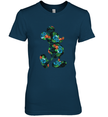 Disney Mickey Mouse Floral Silhouette Women's Premium T-Shirt Women's Premium T-Shirt - HorseTee