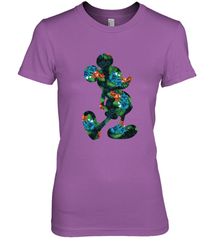 Disney Mickey Mouse Floral Silhouette Women's Premium T-Shirt Women's Premium T-Shirt - HorseTee
