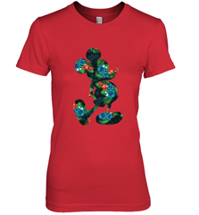 Disney Mickey Mouse Floral Silhouette Women's Premium T-Shirt Women's Premium T-Shirt - HorseTee
