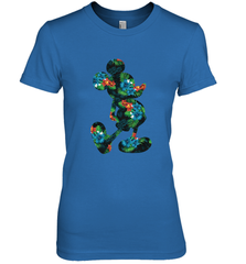 Disney Mickey Mouse Floral Silhouette Women's Premium T-Shirt Women's Premium T-Shirt - HorseTee
