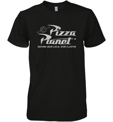 Disney Pixar Toy Story Pizza Planet Distressed Logo Men's Premium T-Shirt Men's Premium T-Shirt / Black / XS Men's Premium T-Shirt - HorseTee