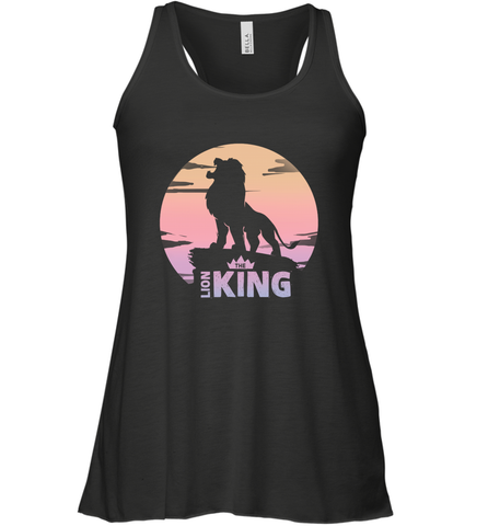 Disney Lion King Simba Crown Logo Gradient Sunset Silhouette Women's Tank Top Women's Tank Top / Black / XS Women's Tank Top - HorseTee