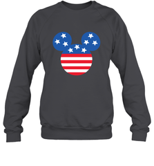 Disney Mickey Mouse Head America Flag Crewneck Sweatshirt Crewneck Sweatshirt - HorseTee