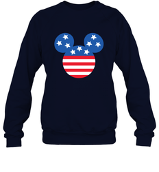 Disney Mickey Mouse Head America Flag Crewneck Sweatshirt