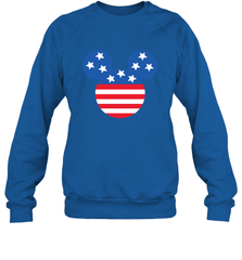 Disney Mickey Mouse Head America Flag Crewneck Sweatshirt Crewneck Sweatshirt - HorseTee