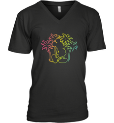 Disney Mickey Mouse Silhouette Palm Trees Men's V-Neck T-Shirt