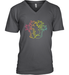 Disney Mickey Mouse Silhouette Palm Trees Men's V-Neck T-Shirt Men's V-Neck T-Shirt - HorseTee