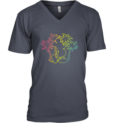 Disney Mickey Mouse Silhouette Palm Trees Men's V-Neck T-Shirt Men's V-Neck T-Shirt - HorseTee