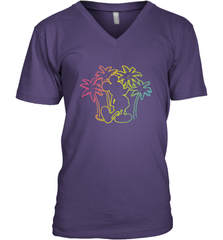 Disney Mickey Mouse Silhouette Palm Trees Men's V-Neck T-Shirt Men's V-Neck T-Shirt - HorseTee