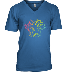 Disney Mickey Mouse Silhouette Palm Trees Men's V-Neck T-Shirt Men's V-Neck T-Shirt - HorseTee