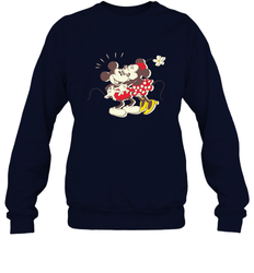 Disney Vintage Mickey Minnie Mouse Kiss  Funny Mickey Mouse Crewneck Sweatshirt