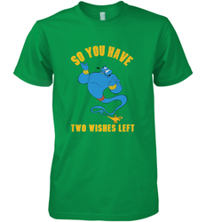 Disney Aladdin Genie So You Have Two Wishes Left Portrait Men's Premium T-Shirt