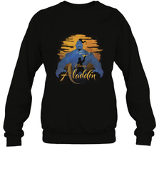 Disney Aladdin Live Action Genie Aladdin Sunset Silhouette Crewneck Sweatshirt Crewneck Sweatshirt - HorseTee