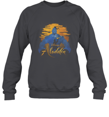 Disney Aladdin Live Action Genie Aladdin Sunset Silhouette Crewneck Sweatshirt Crewneck Sweatshirt - HorseTee